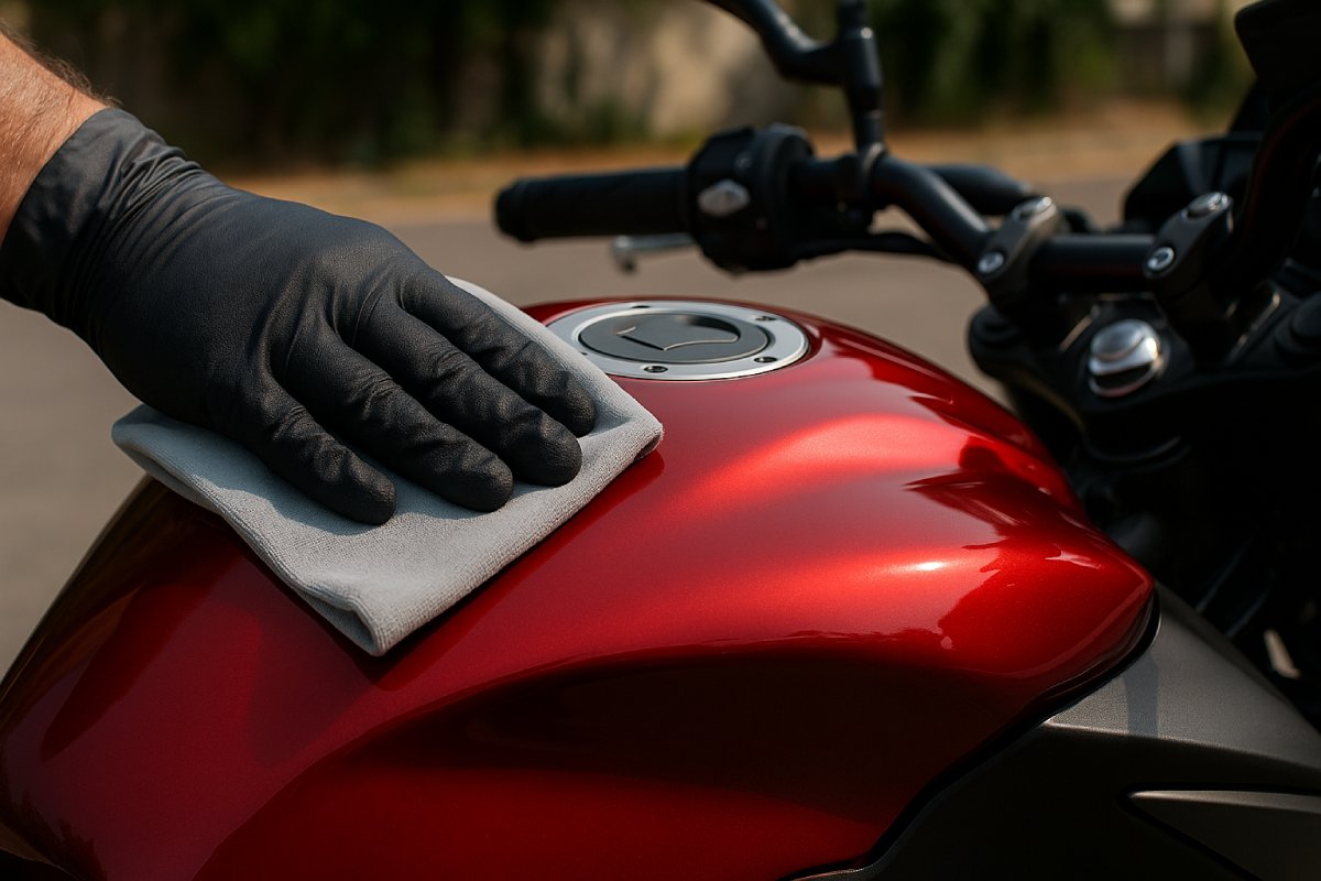 Entretien d'un film pour covering moto