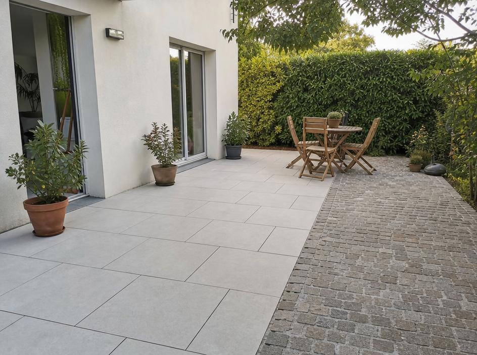 Terrasse en dalles et pavés