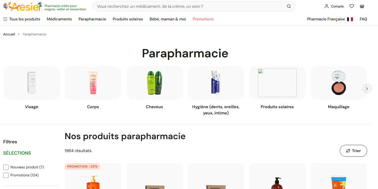 la rubrique para pharmacie du site aesiel.com