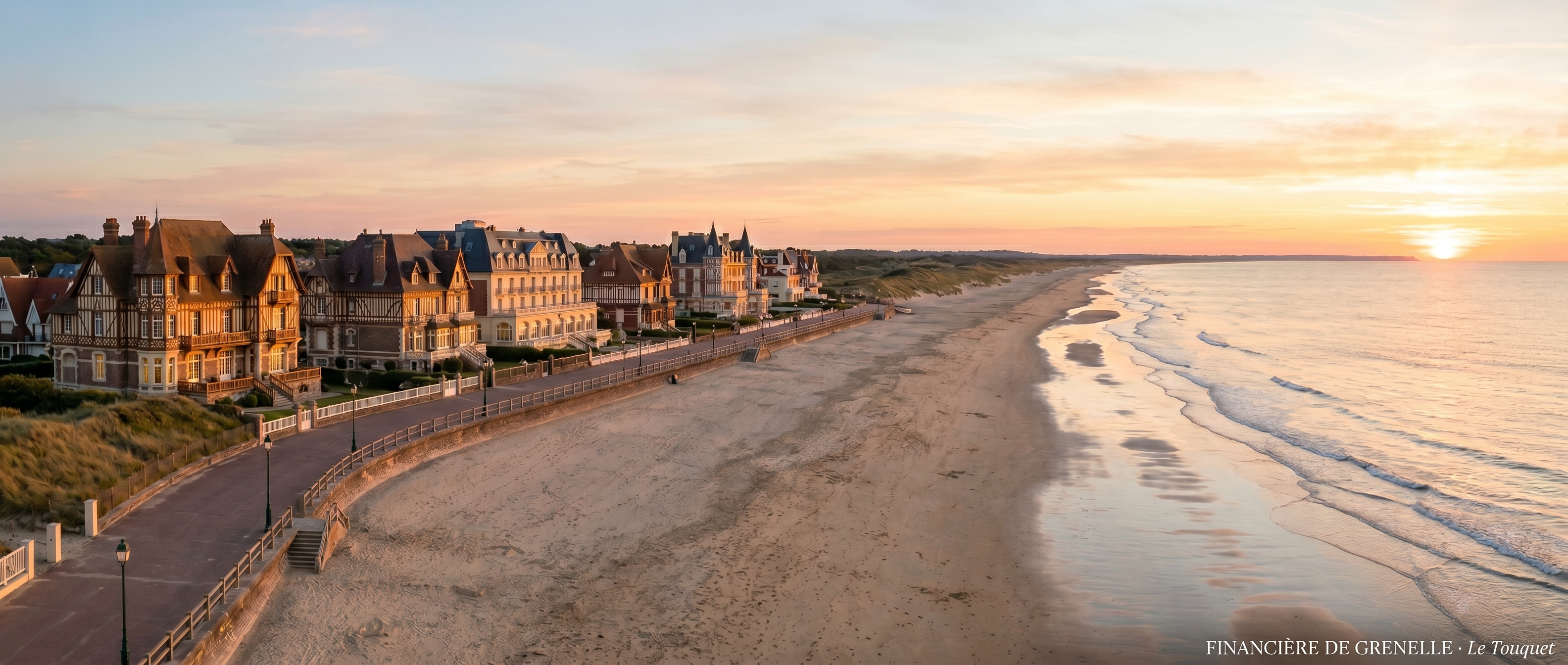 Vue de la baie de la Canche et des villas anglo-normandes du Touquet-Paris-Plage, ancrage territorial du family office