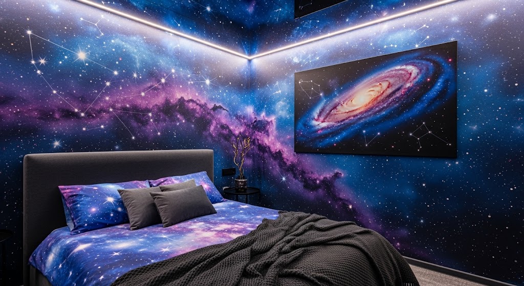 créer une décoration galaxie dans une chambre