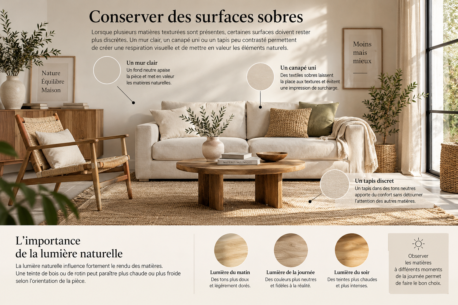 Comment mélanger les matières naturelles sans surcharger sa décoration