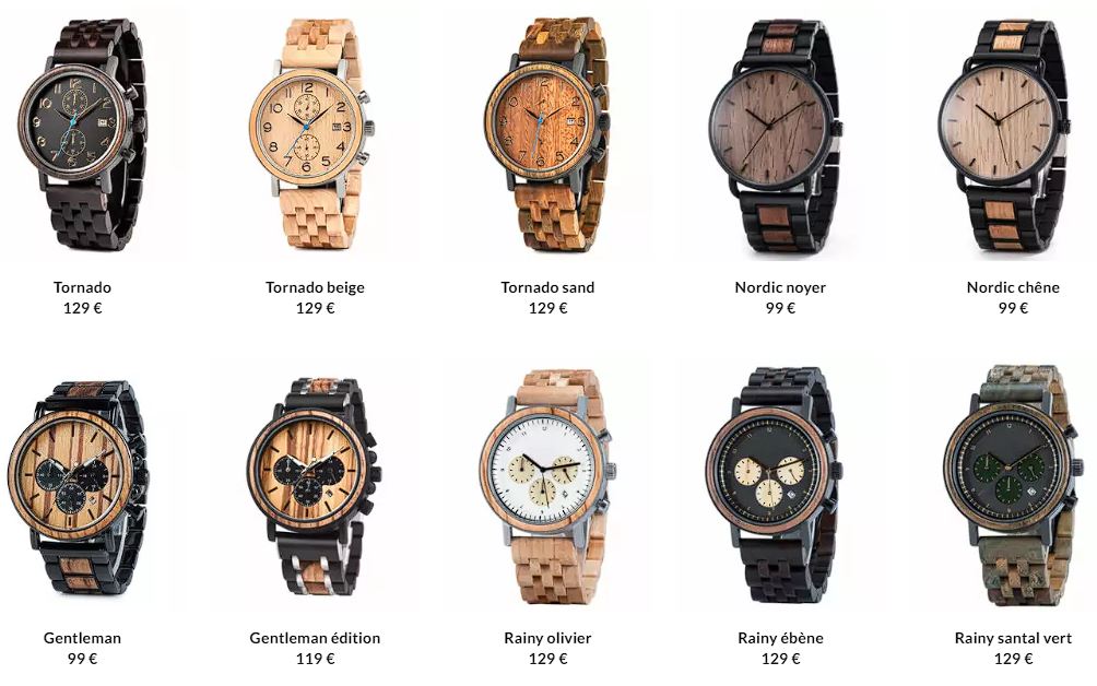 modèles de montres en bois boutique montresbois.fr